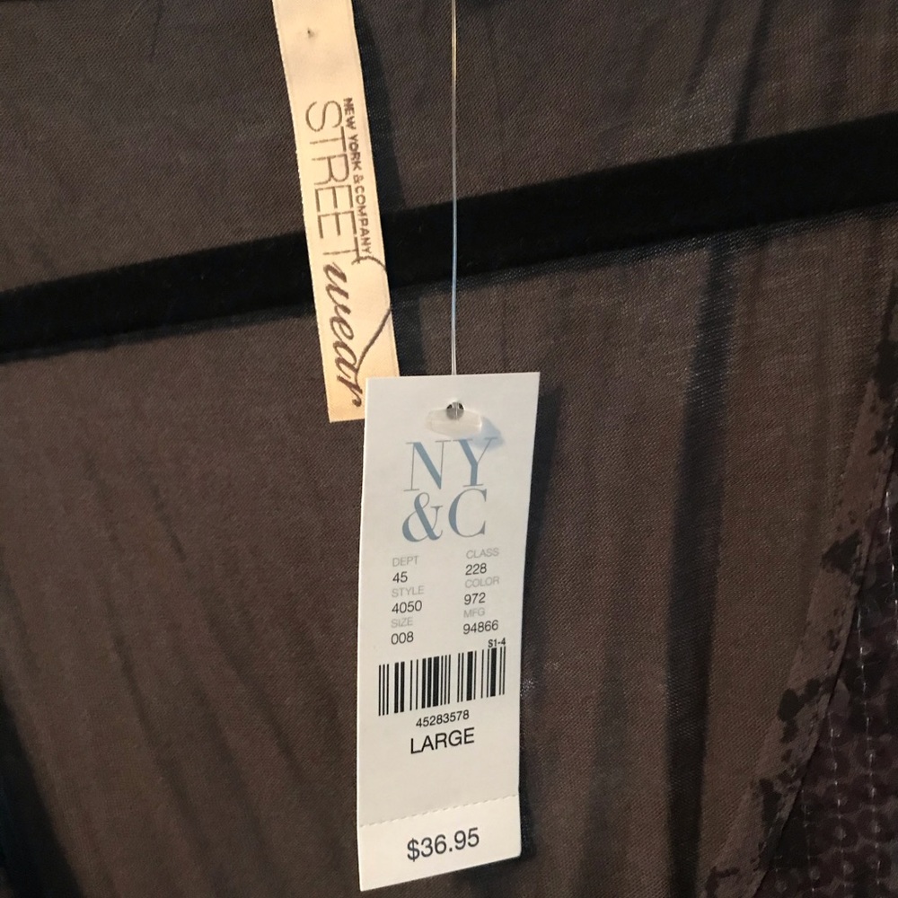 NEW YORK & CO Street Wear Gray Sequin Tank NWT L - Picture 3 of 6
